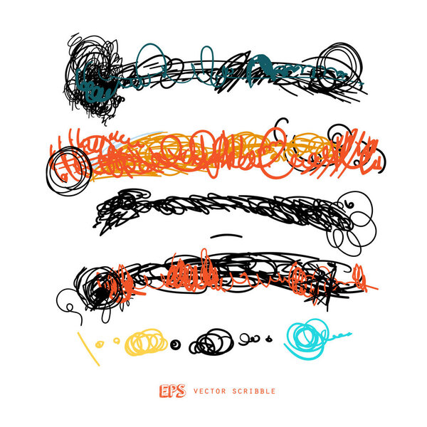 Scribble line design art elements. May use as brush