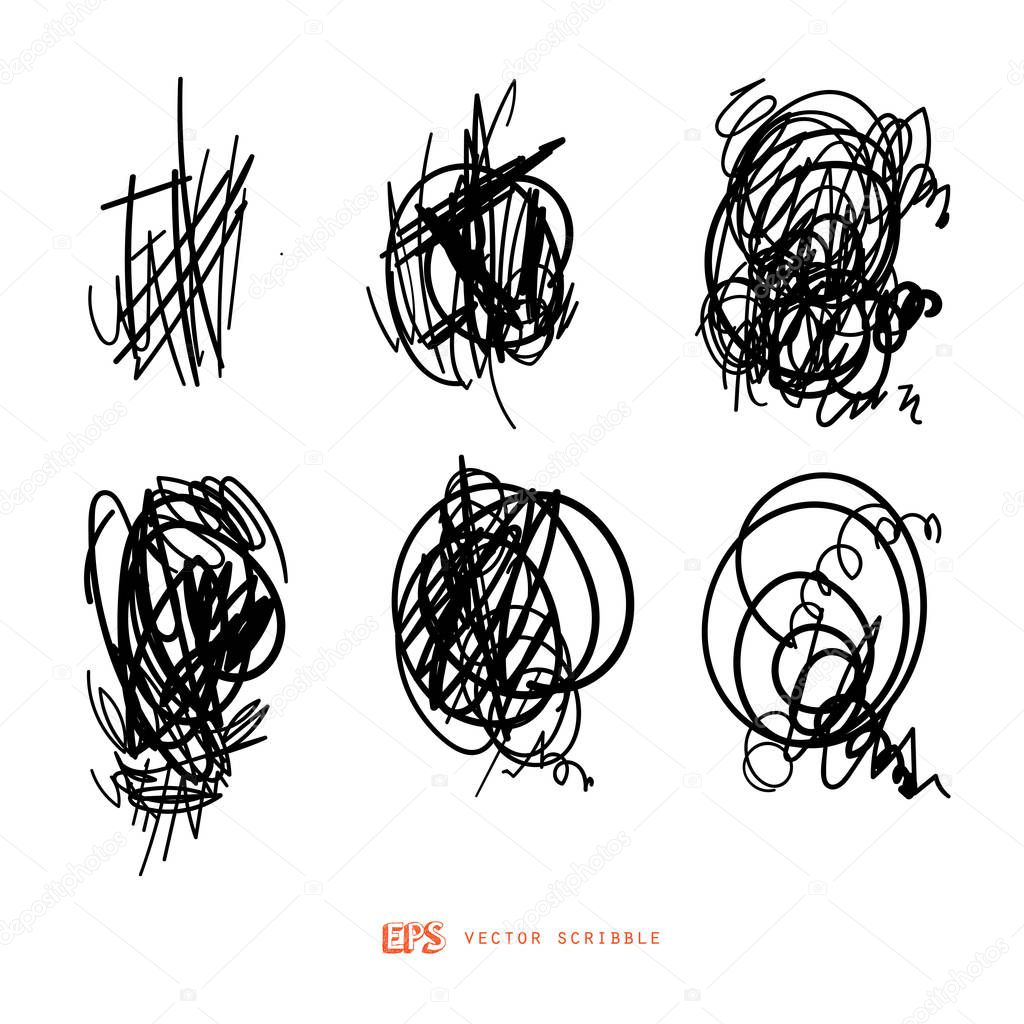 Scribble line design art elements. May use as brush