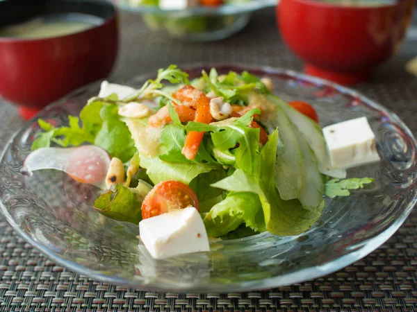 Healthy Japanese vegan salad on a plate