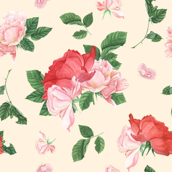 Muster mit rosa Rosen — Stockfoto
