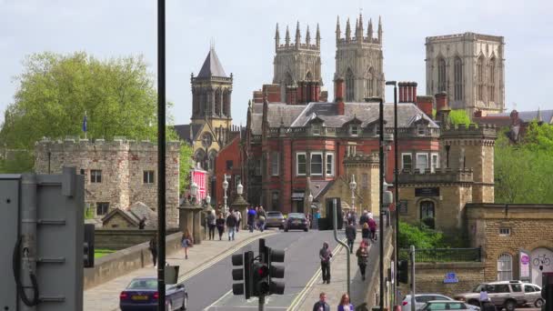 Eine Einspielung Der Stadt York England — Stockvideo