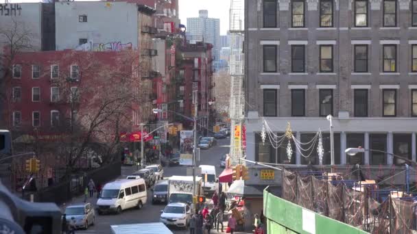 Establecimiento Plano Del Distrito Chinatown Ciudad Nueva York — Vídeos de Stock