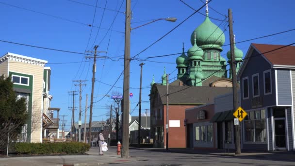 Kathedrale Theodosius Einem Viertel Von Cleveland Ohio — Stockvideo