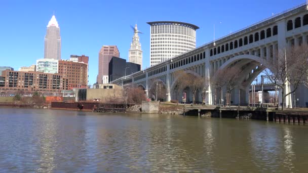 Cleveland Ohio Şehrinin Çekimleri Başlıyor — Stok video