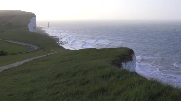 Bílé Útesy Doveru Beachy Head Jižní Anglii — Stock video