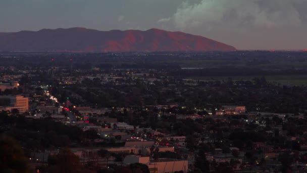 Ηλιοβασίλεμα Πίσω Από Ventura Camarillo Και Oxnard Στην Καλιφόρνια — Αρχείο Βίντεο