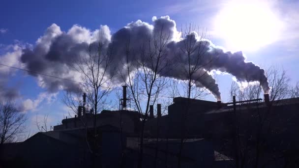 Aquecimento Global Sugerido Por Fotos Uma Usina Aço Arrotar Fumaça — Vídeo de Stock