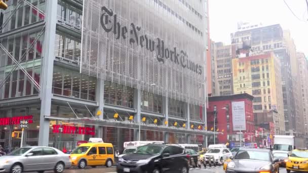 Vytvoření Záběru Budovy New York Times — Stock video