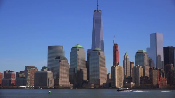 Istituzione Colpo Del Distretto Finanziario New York Tra Cui Torre — Video Stock