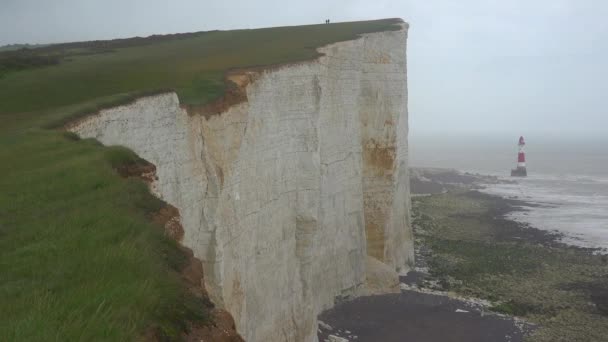 Lighthouse White Cliffs Dover Beachy Head Southern England — Stock Video