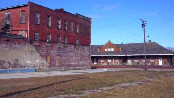Old Abandoned Train Station Reminds Lost Era Travel — Stock Video