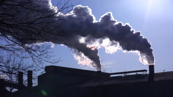 Global Uppvärmning Föreslås Skott Stålverk Rapa Rök Luften Med Sol — Stockvideo