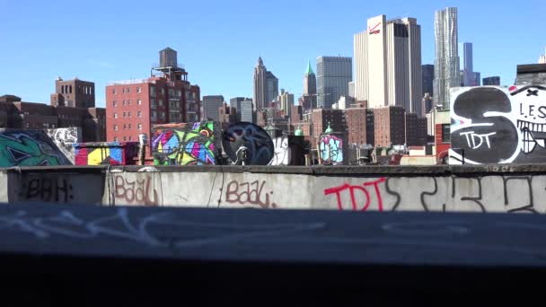 Une Vue Sur Toit Donnant Sur Quartier Financier New York — Video