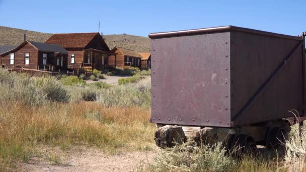 Oude Roestende Zilvermijn Bodei California Beschrijft Perfect Een Verlaten Spookstad — Stockvideo
