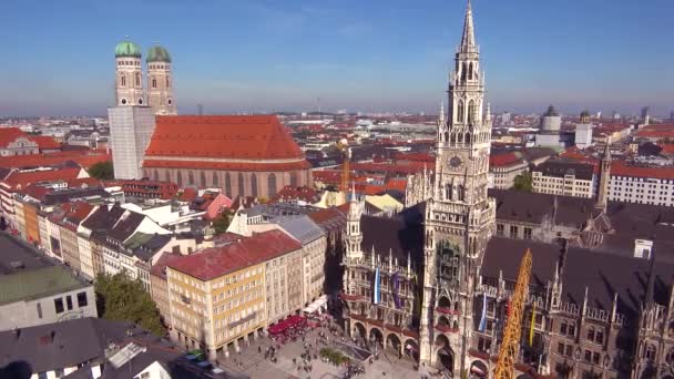 Clássico Alto Ângulo Que Estabelece Tiro Horizonte Munique Alemanha — Vídeo de Stock