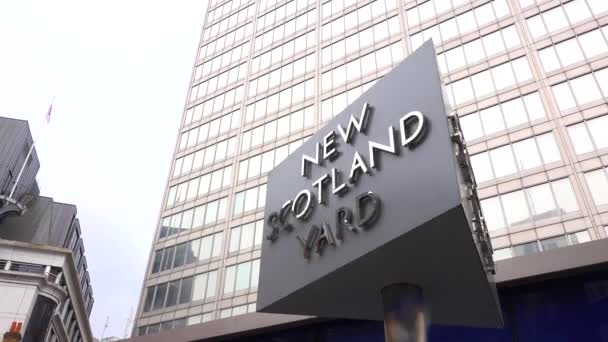 Založení Záběru Scotland Yardu Londýn Anglie — Stock video
