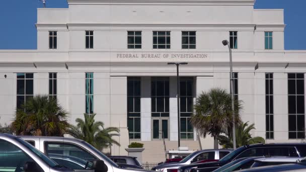 Federalne Biuro Śledcze Fbi Zewnątrz Budynku Mobile Alabama — Wideo stockowe