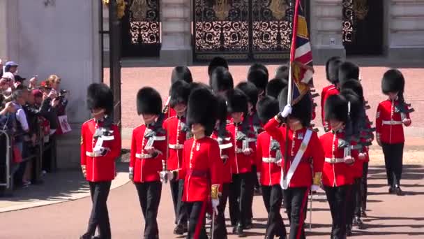 Výměna Stráží Buckinghamském Paláci Londýně — Stock video