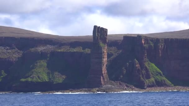 Den Gamle Mannen Hoy Rock Formation Orkneyöarna Storbritannien — Stockvideo