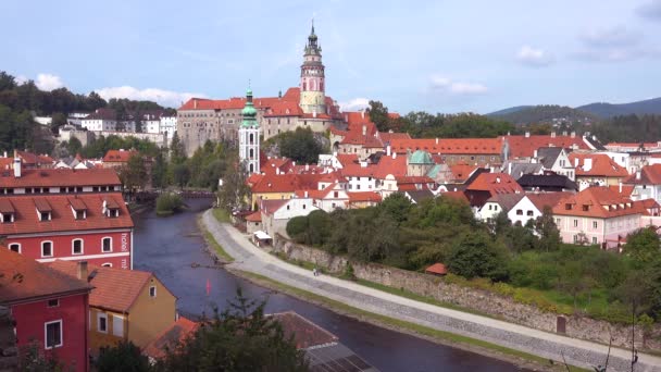Krásný Výhled Cesk Krumlov Krásná Malá Česká Vesnice České Republice — Stock video