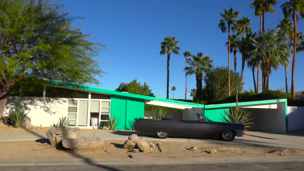 Extérieur Établissant Coup Palm Springs California Milieu Siècle Maison Moderne — Video