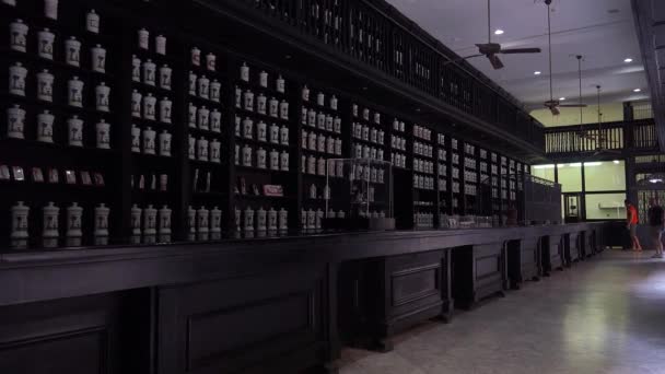 Interior Grande Antiquado Apothecary Farmácia Cidade Velha Havana Cuba — Vídeo de Stock