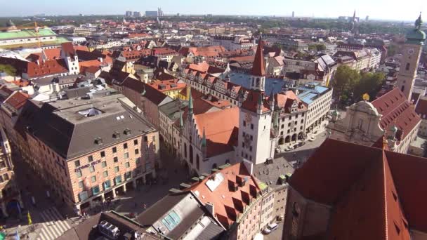 Münih Almanya Sının Ufuk Çizgisinin Yüksek Açılı Klasik Kurulum Çekimi — Stok video