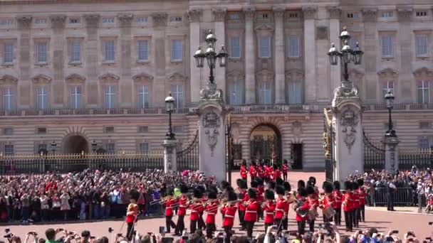 Výměna Stráží Buckinghamském Paláci Londýně — Stock video