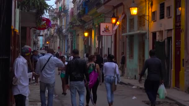 Rušná Ulice Havaně Kubě Noci — Stock video