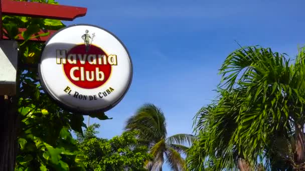 Una Señal Para Ron Havana Club Identificó Bar Restaurante Cuba — Vídeos de Stock