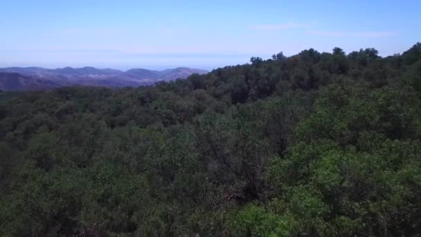 Beautiful Aerial Shot Tops Santa Ynez Mountains Santa Barbara Reveals — Stock Video