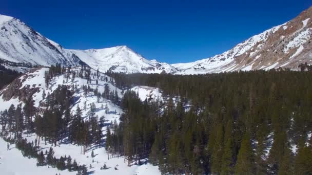 Alta Aerea Montagne Innevate Molto Remote Nella Sierra Nevadas — Video Stock