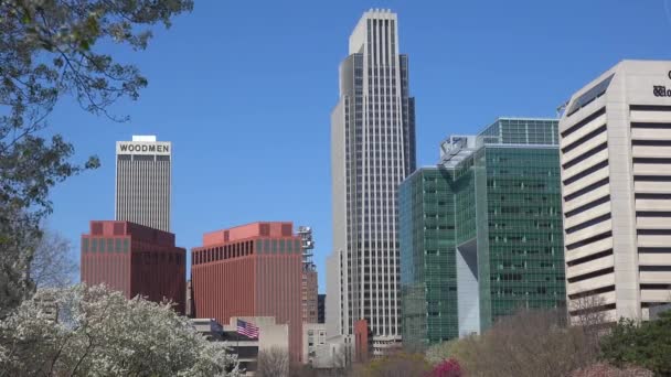 Establecimiento Plano Del Centro Omaha Nebraska — Vídeo de stock