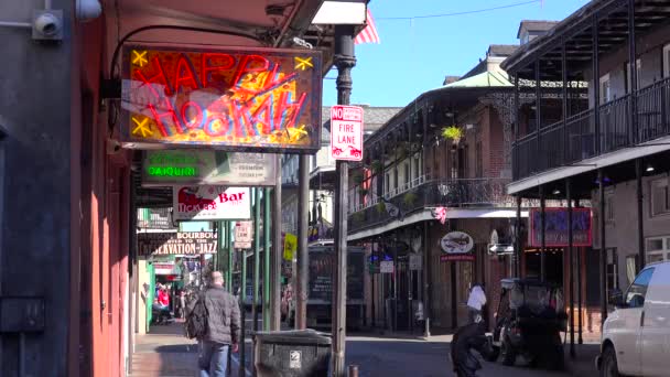 Establecimiento Plano Del Barrio Francés Día Nueva Orleans — Vídeos de Stock