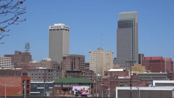 Estabelecendo Tiro Centro Omaha Nebraska — Vídeo de Stock