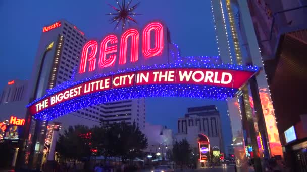 Arco Reno Ilumina Por Noche — Vídeo de stock