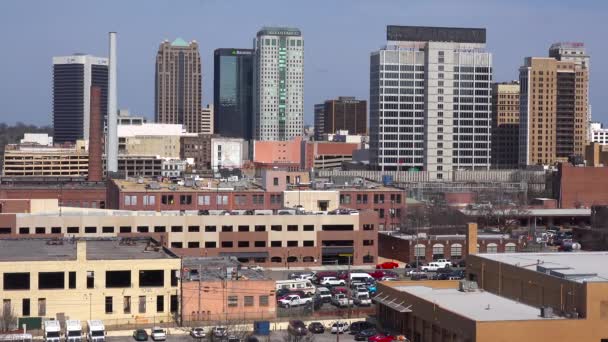 Establecimiento Plano Del Horizonte Del Centro Birmingham Alabama — Vídeo de stock