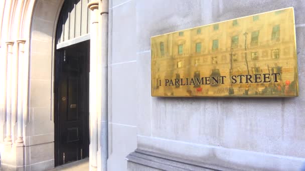 Establecimiento Imagen Del Parlamento Británico Parliament Street — Vídeos de Stock