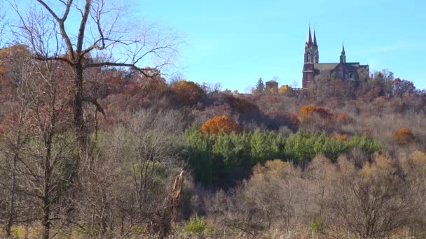 Wisconsin Kırsalında Ücra Bir Manastır Olan Holy Hill Çekimleri Güzel — Stok video