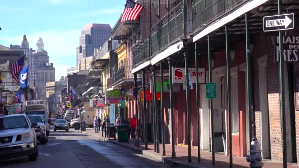 Etablera Bild Franska Kvarteren New Orleans Dag — Stockvideo