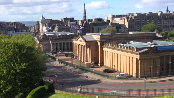 Висадка Дивних Вулиць Единбурга Шотландія — стокове відео