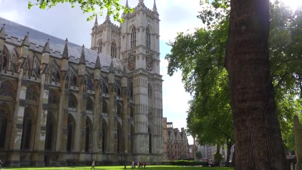 Eine Schöne Einspielung Von Westminster Abbey London England — Stockvideo