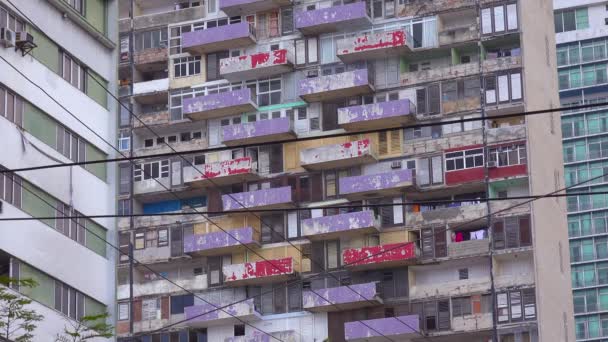 Edificios Apartamentos Antiguos Mezclan Con Nuevos Horizonte Habana Cuba — Vídeos de Stock