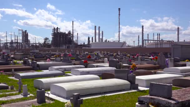 Cimetière Cimetière Louisiane Existe Côté Une Énorme Usine Pétrochimique — Video