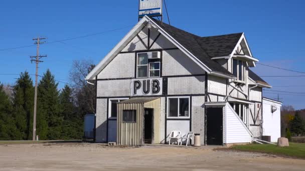 Estabelecendo Tiro Pub Rural — Vídeo de Stock