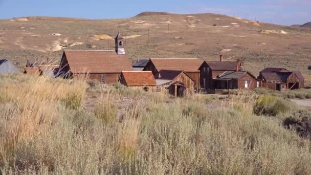 Καθιέρωση Στιγμιότυπου Της Εγκαταλελειμμένης Πόλης Φάντασμα Bodie Καλιφόρνια — Αρχείο Βίντεο