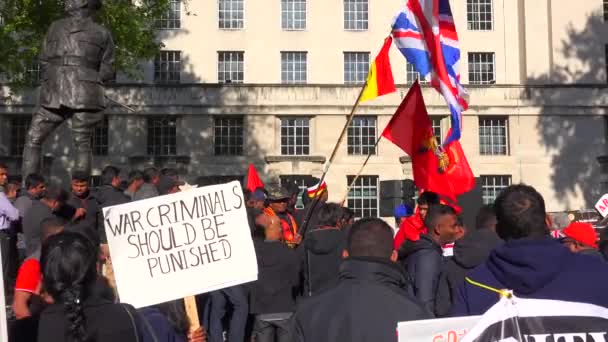 Ein Kriegsprotest Der Sri Lanker Auf Den Straßen Von London — Stockvideo