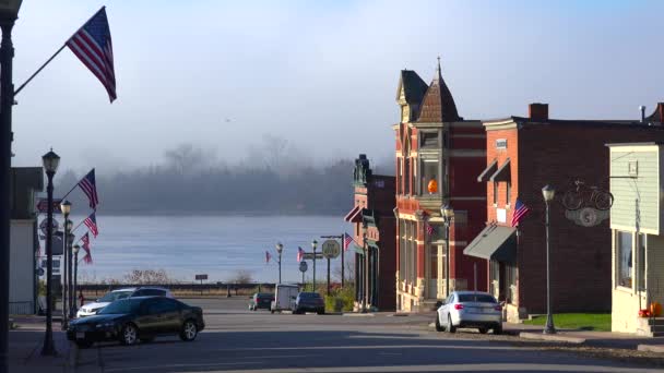 Quaint Town Trempealeau Wisconsin Mississippi River — Stock Video