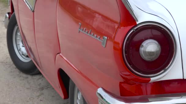 Arrière Une Vieille Voiture Fairlane Classique Havane Cuba Avec Plaque — Video