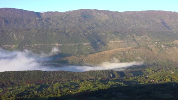 Time Lapse Nuvole Nebbia Che Muovono Attraverso Canyon Montenegro — Video Stock